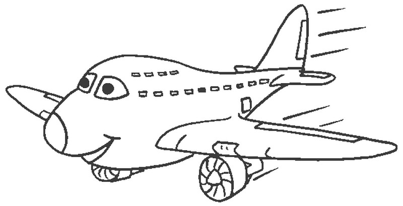 Planse de colorat pentru copii cu avioane
